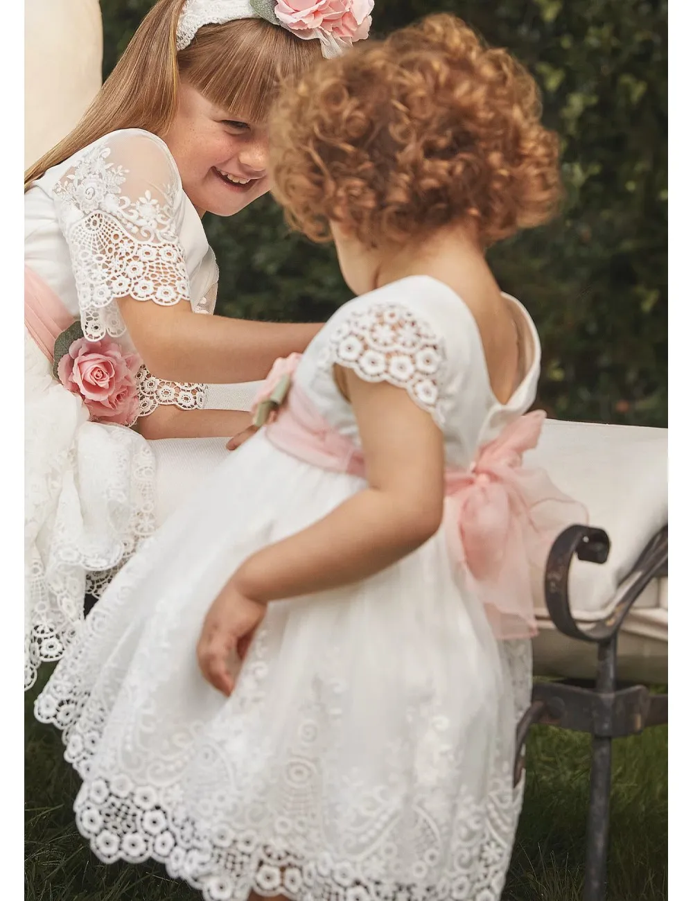 011 ABITO TULLE RICAMATO ABEL E LULA VESTITO NEONATA CERIMONIA KID GIRL 05011