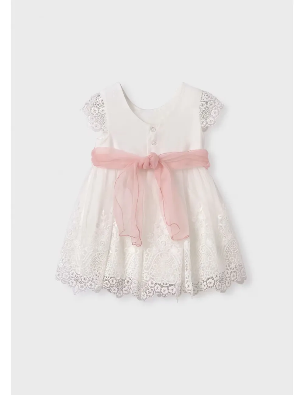 011 ABITO TULLE RICAMATO ABEL E LULA VESTITO NEONATA CERIMONIA KID GIRL 05011
