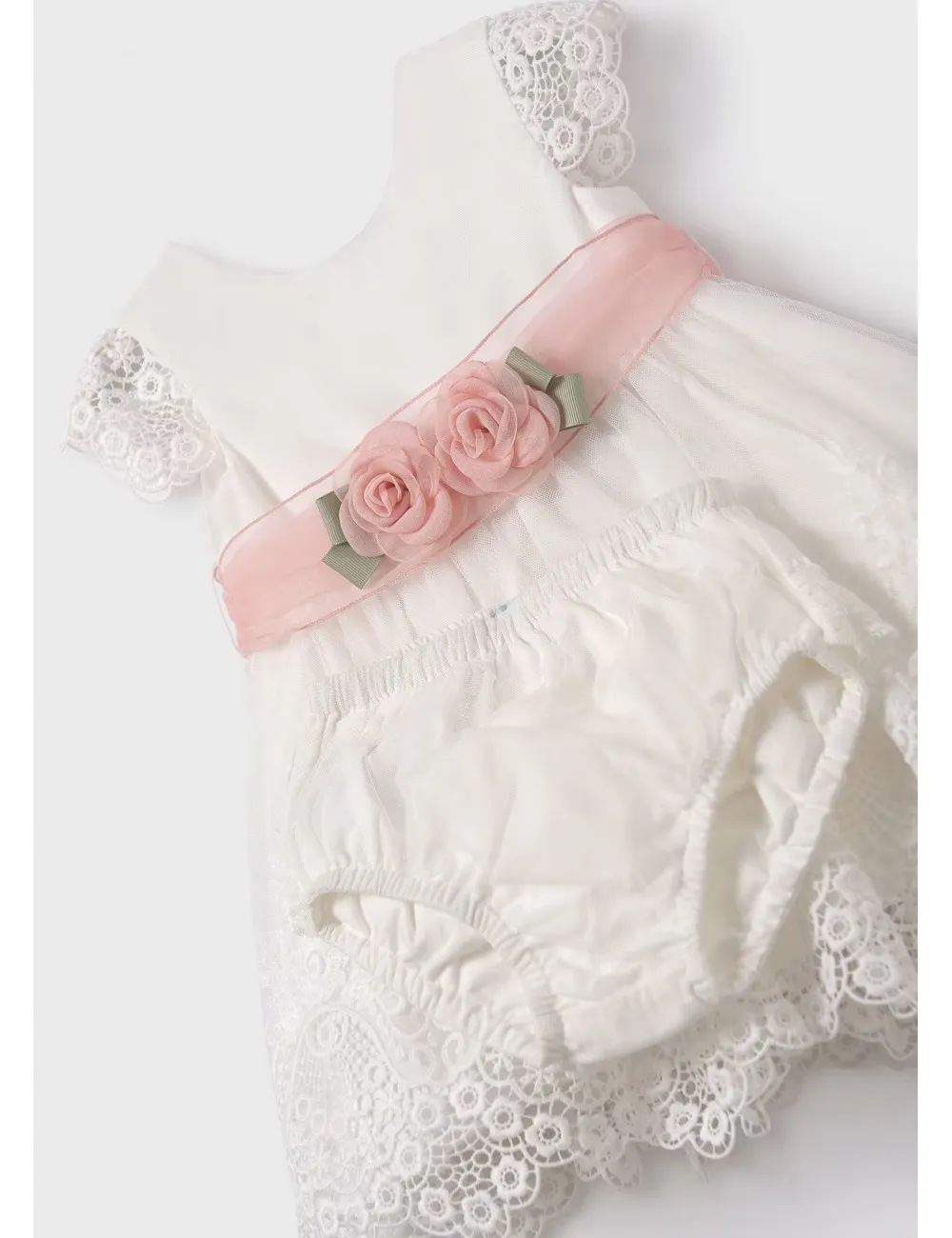 011 ABITO TULLE RICAMATO ABEL E LULA VESTITO NEONATA CERIMONIA KID GIRL 05011