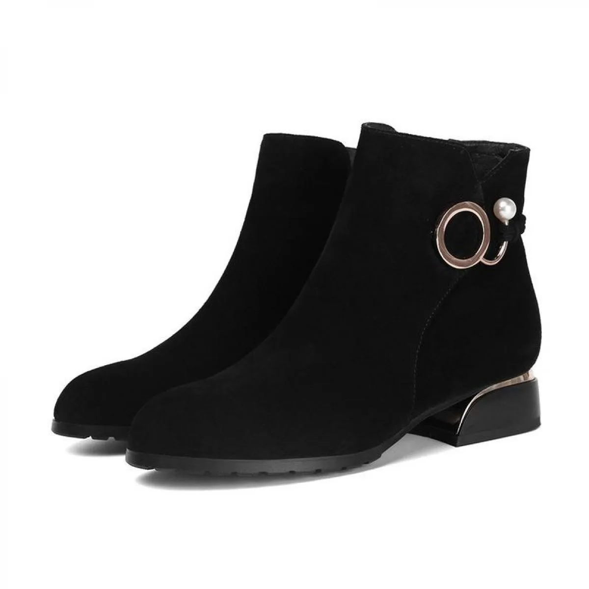 2022 nuovi stivali da donna stivaletti con cerniera moda donna studente Casual stivali singoli Scrub di grandi dimensioni scarpe