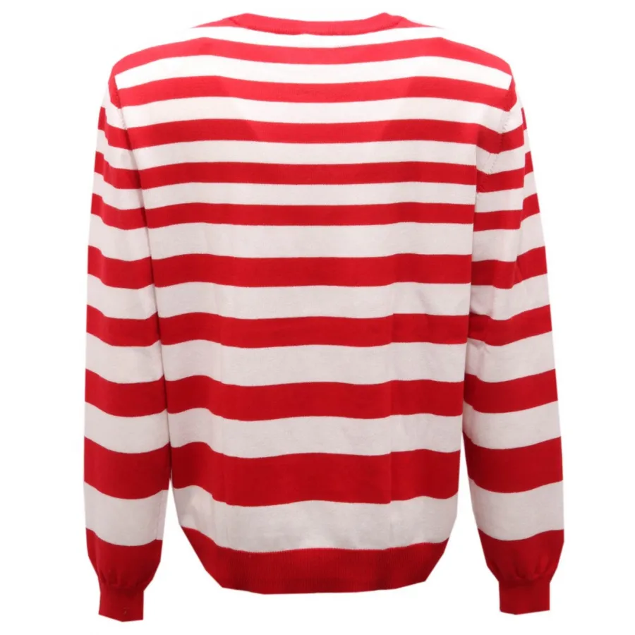 9941AG maglione bimbo BOY MARNI white/red stripes cotton sweater