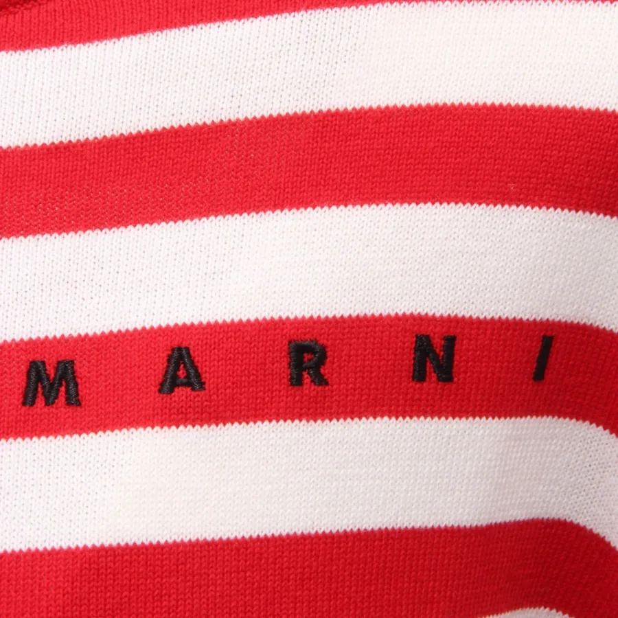 9941AG maglione bimbo BOY MARNI white/red stripes cotton sweater