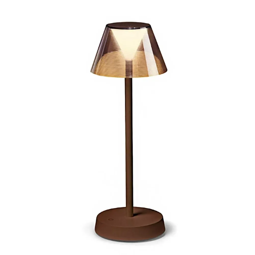Abat-jour batteria Ideal Lux LOLITA 286747 LED IP54 250Lm corten metallo lampada tavolo classica touch