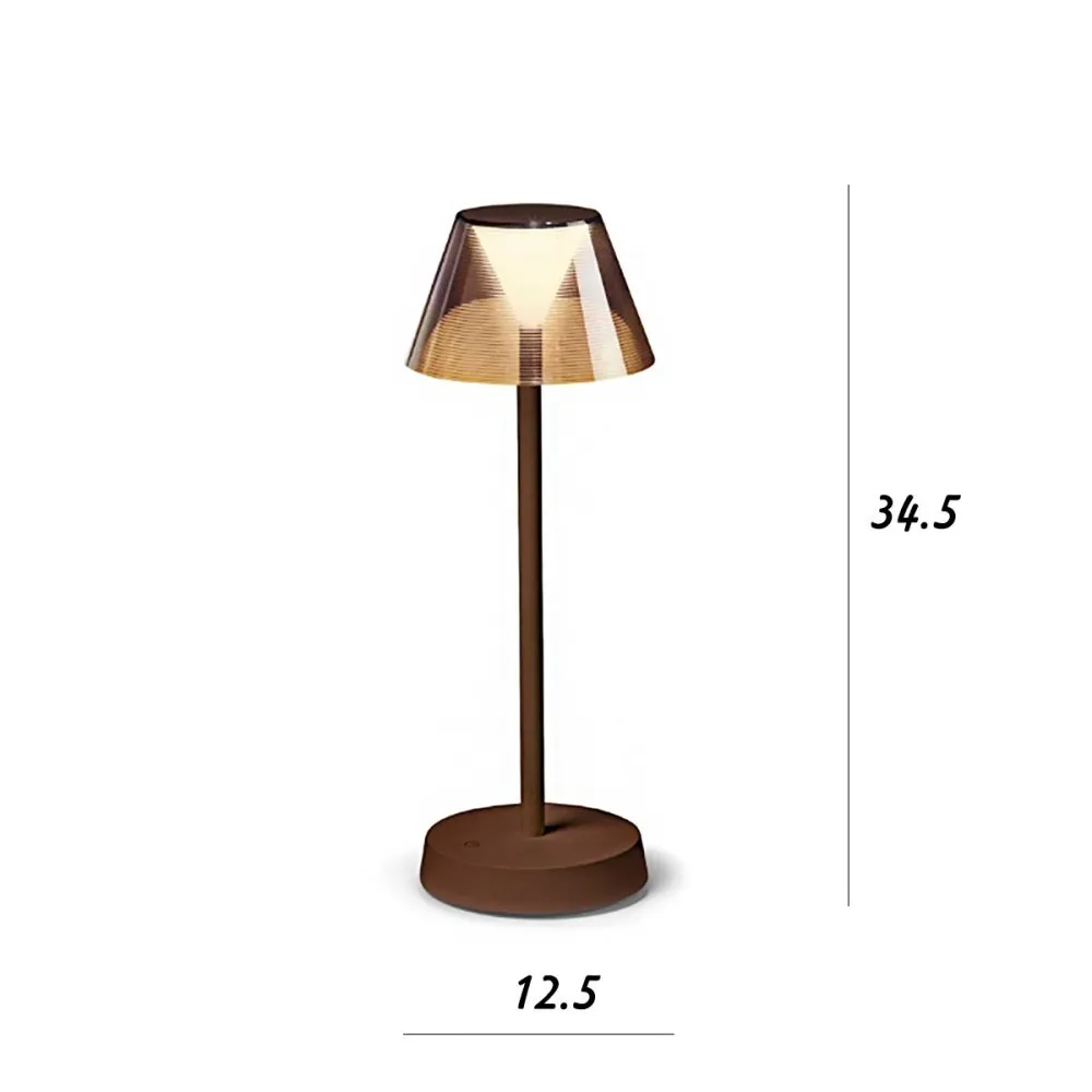 Abat-jour batteria Ideal Lux LOLITA 286747 LED IP54 250Lm corten metallo lampada tavolo classica touch