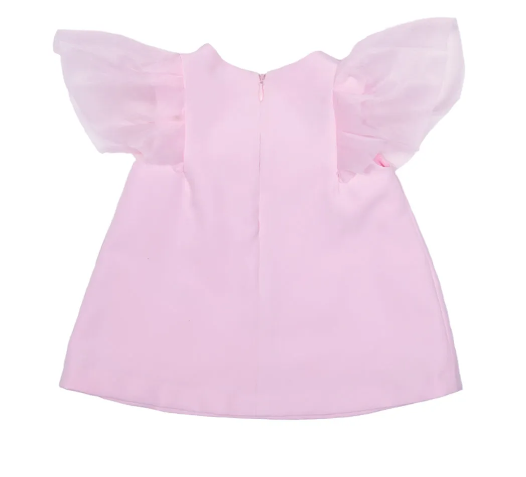 Abito rosa con dettagli per neonata