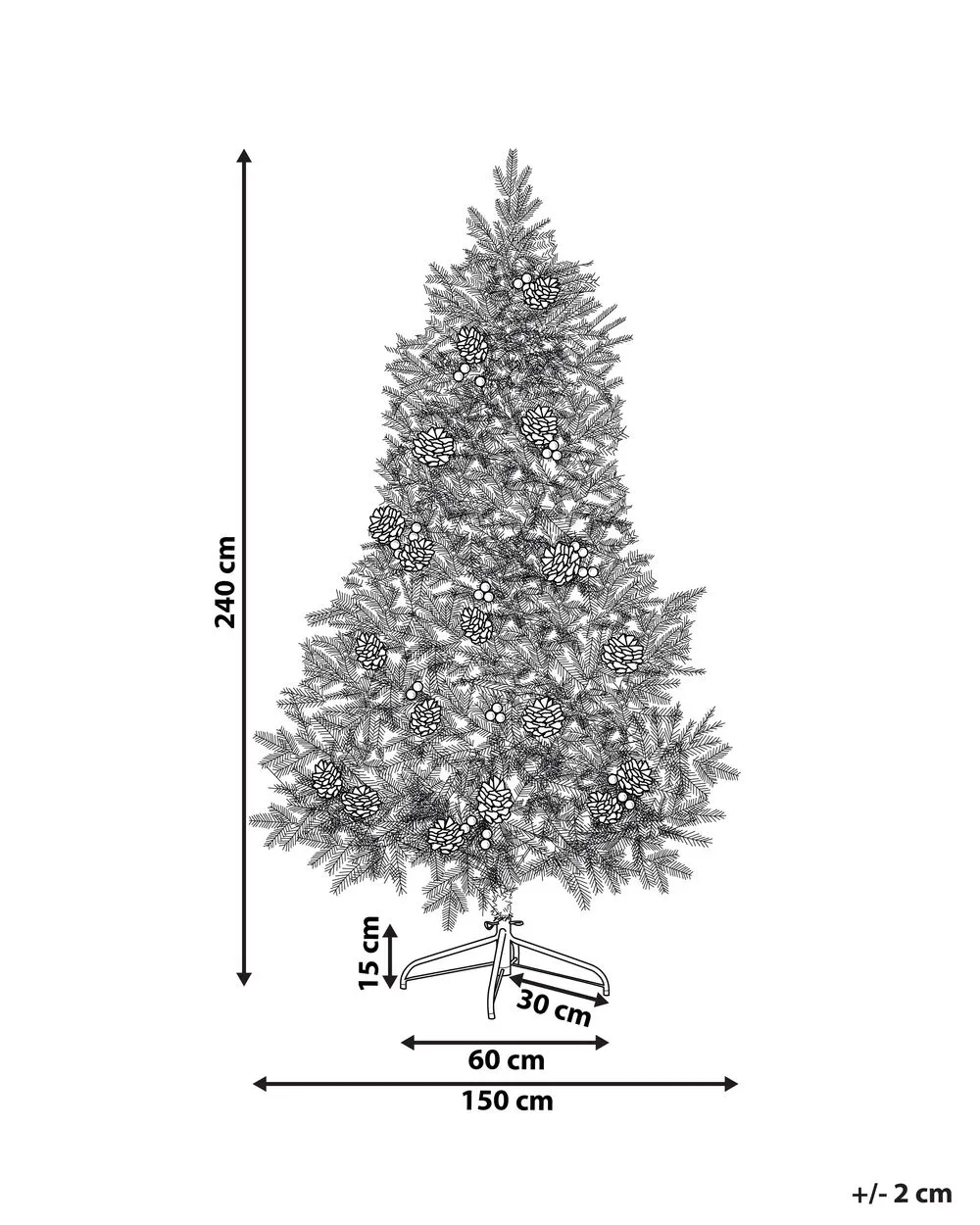 Albero di Natale verde 240 cm DENALI