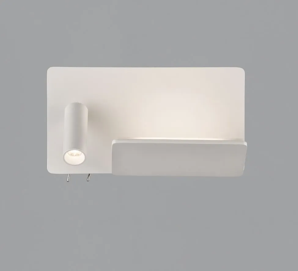 Applique Mensola Laika Bianco Led+Spot Lato Sinistro L24 cm ACB