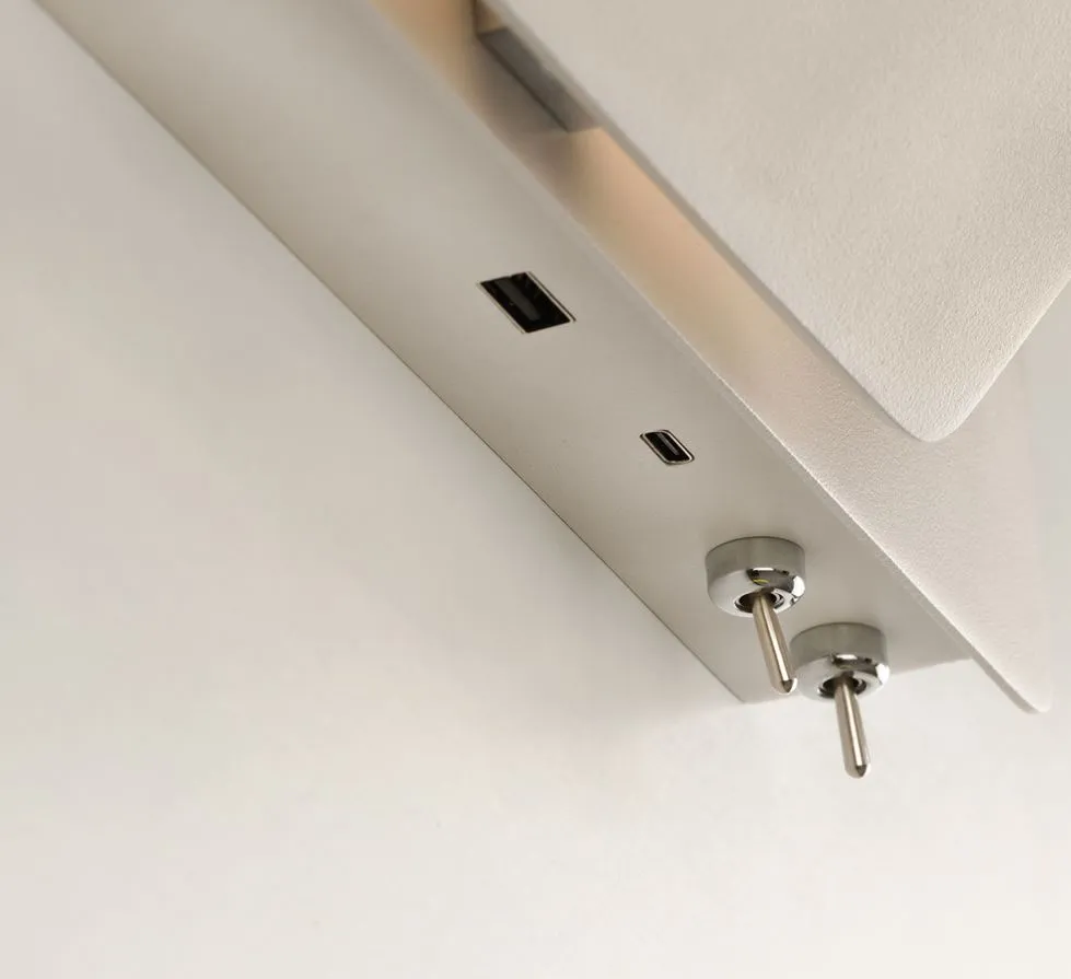 Applique Mensola Laika Bianco Led+Spot Lato Sinistro L24 cm ACB