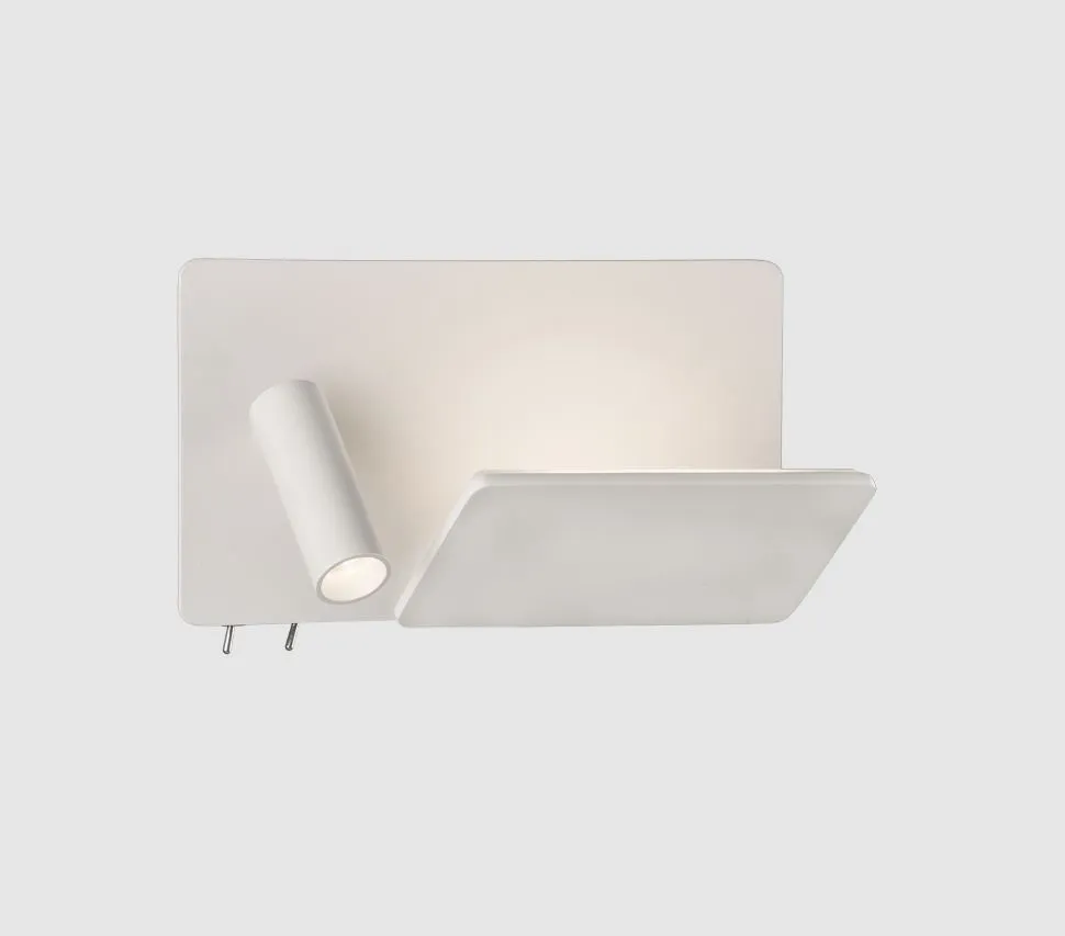 Applique Mensola Laika Bianco Led+Spot Lato Sinistro L24 cm ACB