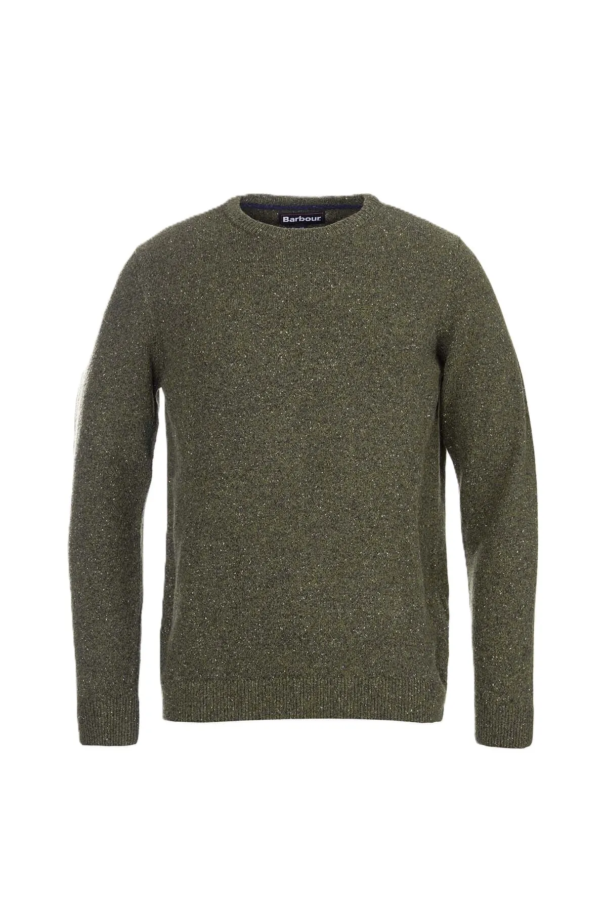 Barbour Maglione Girocollo Verde in Lana Shetland - Tisbury