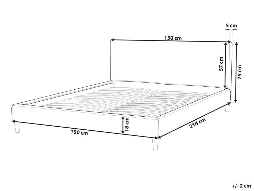 Bed Frame Cover FITOU 140 x 200 cm Beige