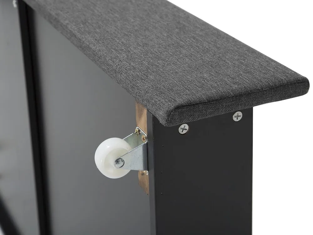 Bed with Storage Drawers Fabric MONTPELLIER 180 x 200 cm (EU Super King) LED Dark Grey