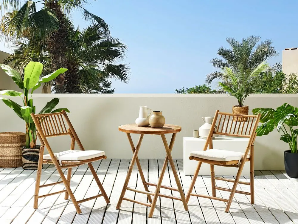 Bistro Set Folding SAVELLETRI Wood Brown