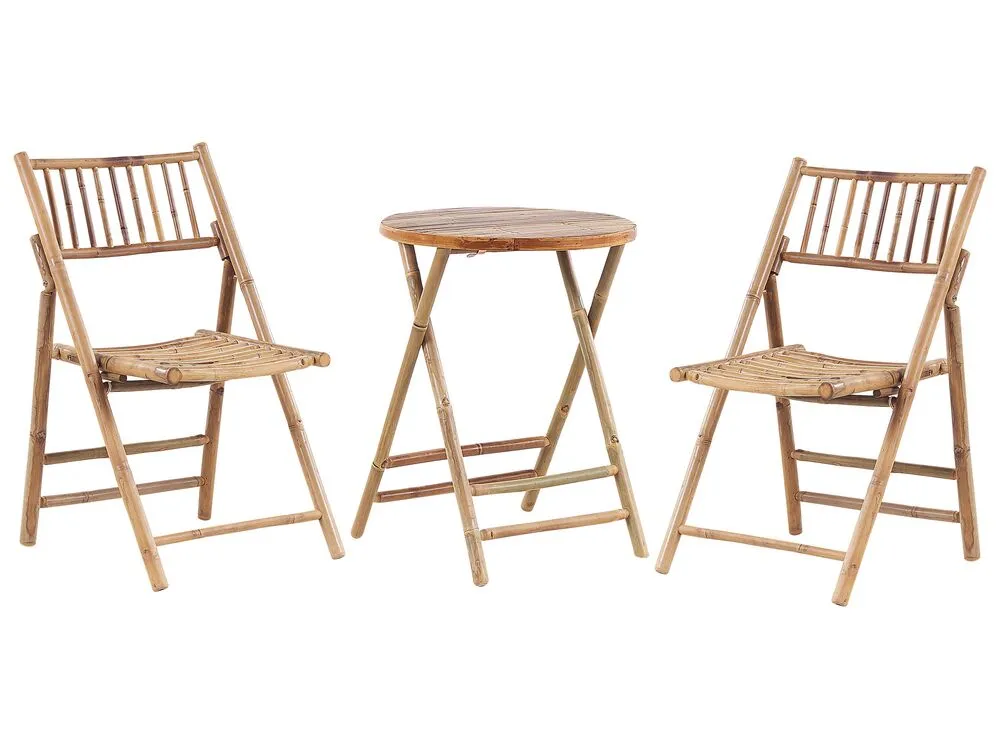 Bistro Set Folding SAVELLETRI Wood Brown