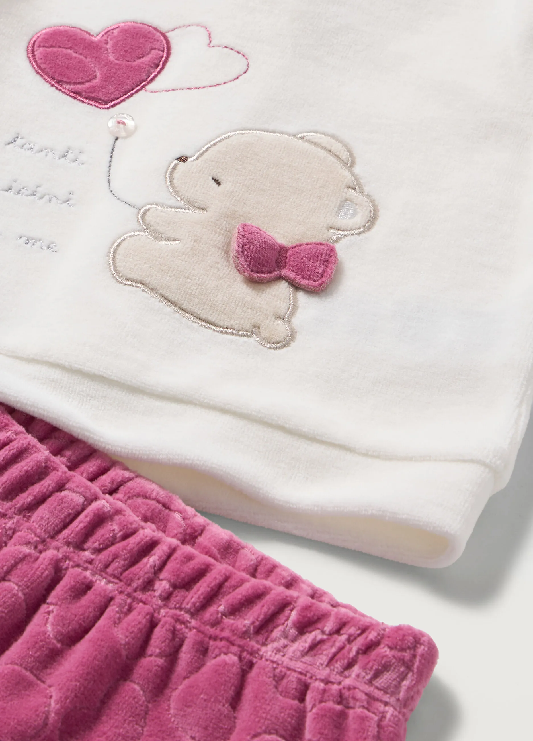 BLUKIDS  Set velour in misto cotone neonata
