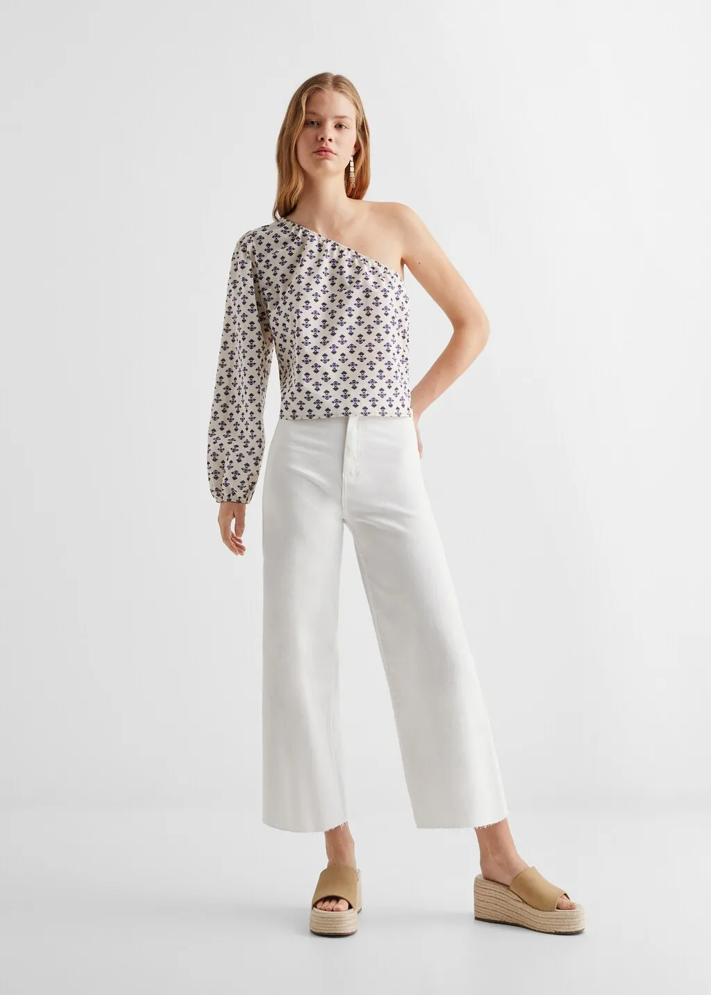 Blusa asimmetrica stampata
