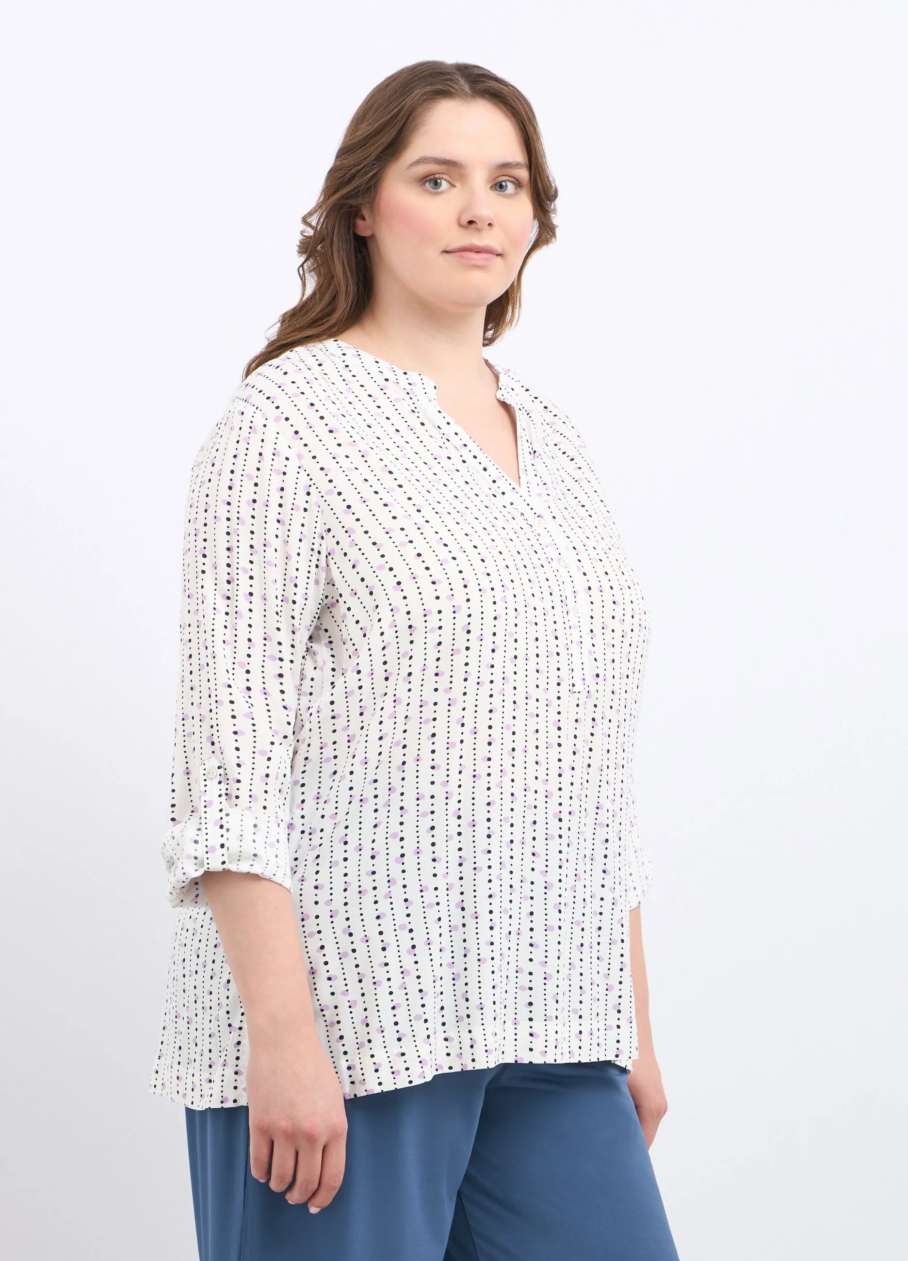 Blusa in pura viscosa donna curvy