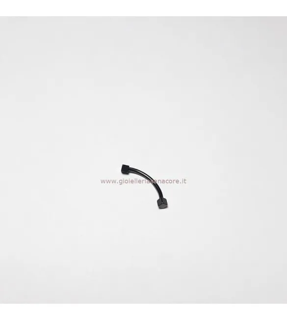 Body Piercing Orecchio Viso Curved Barbell Cubi Acciaio nero 17