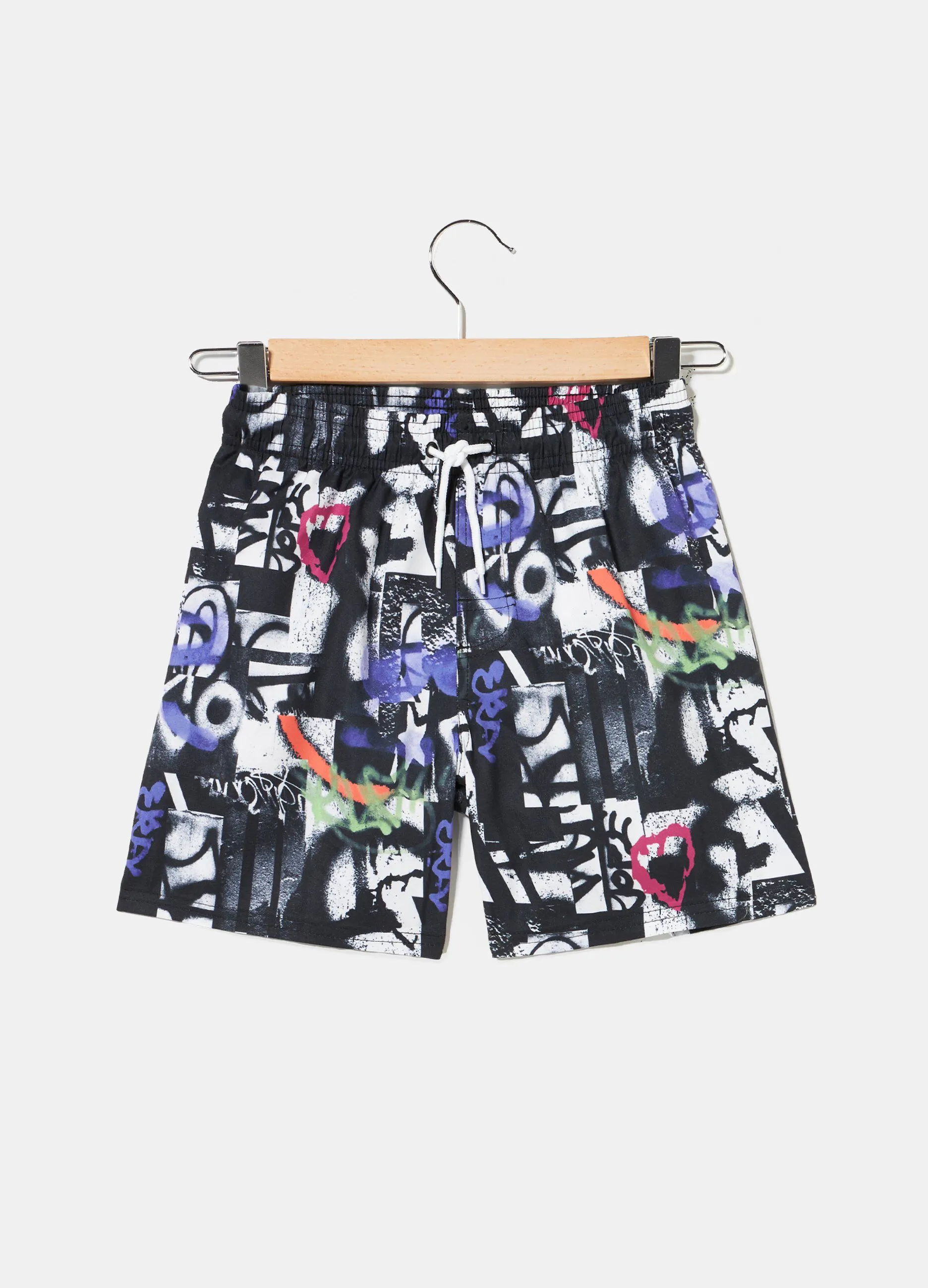 Boxer lungo con stampa ragazzo