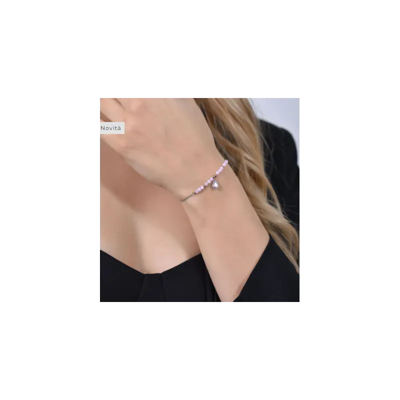 BRACCIALE DONNA IN ACCIAIO AGATA ROSA
