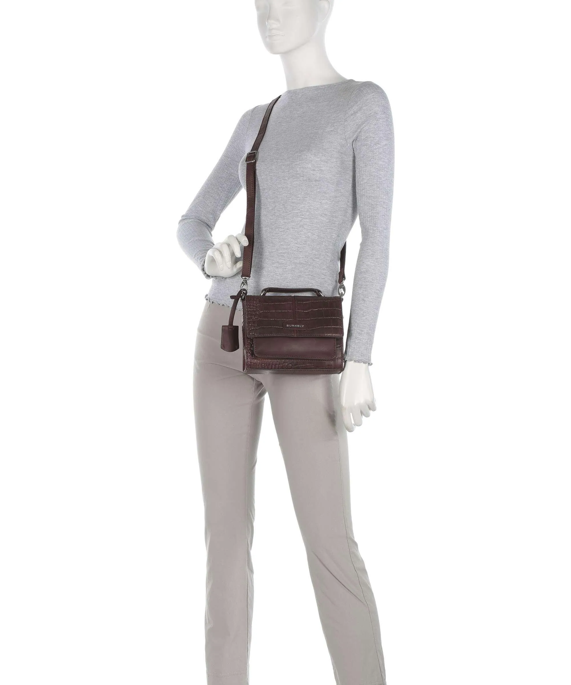  Burkely Cool Colbie Borsa a tracolla pelle in rilievo marrone scuro  