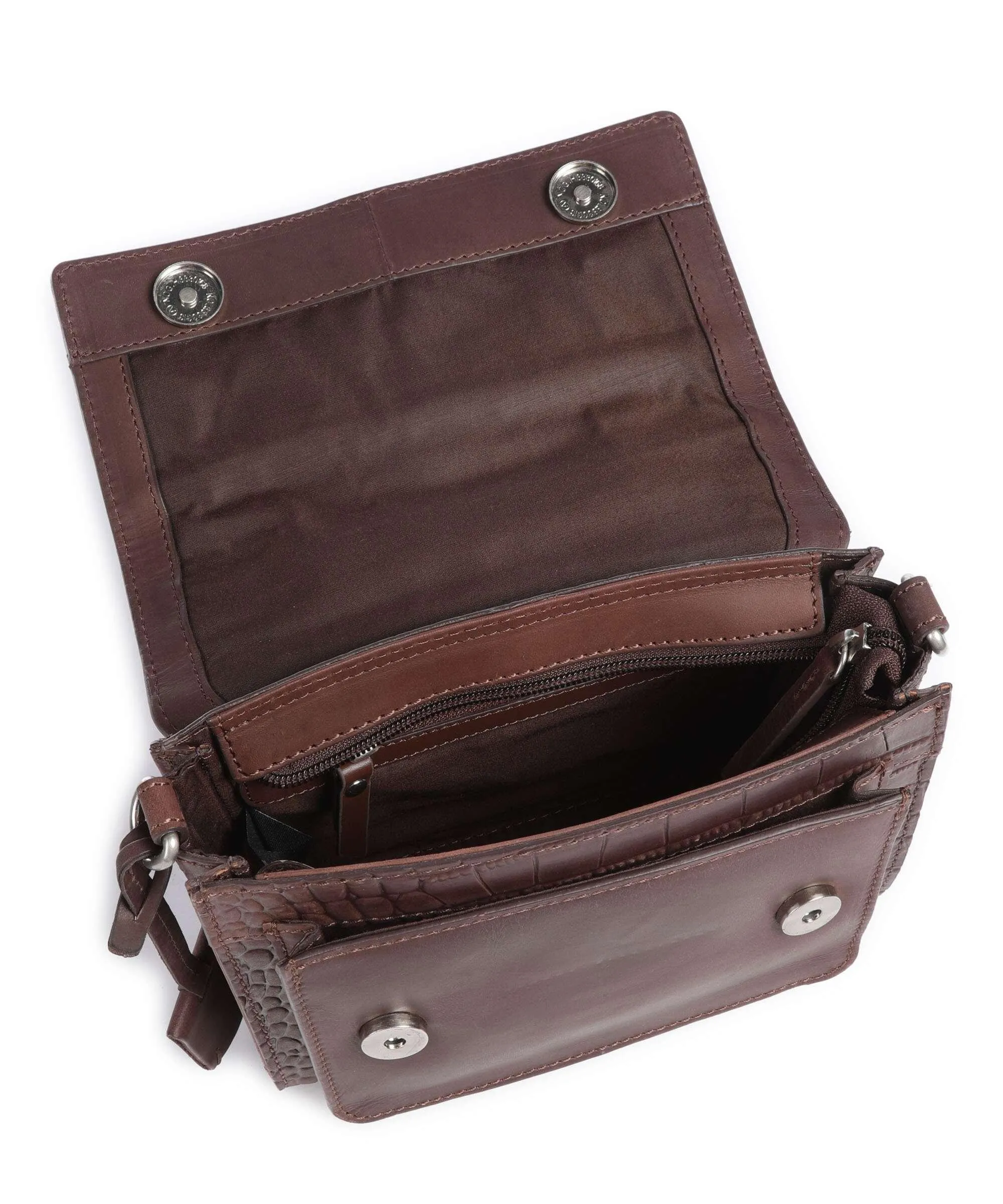  Burkely Cool Colbie Borsa a tracolla pelle in rilievo marrone scuro  