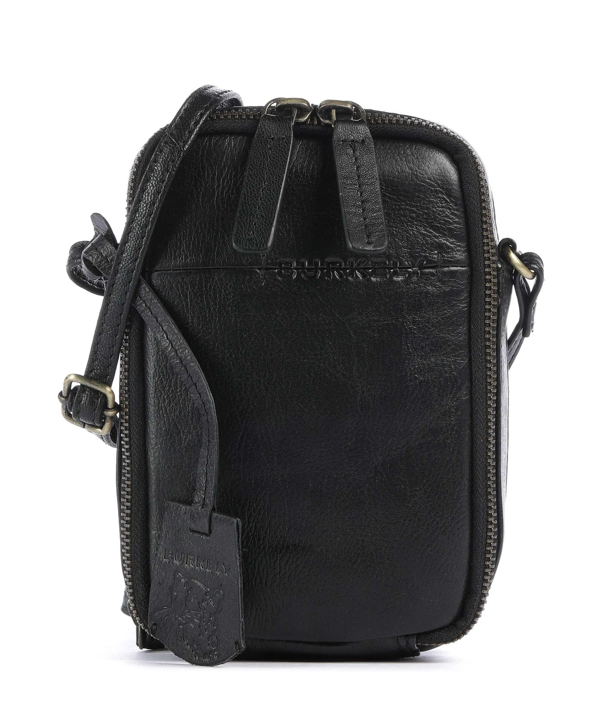  Burkely Natural Norah Borsetta porta cellulare pelle di vacchetta grana nero  