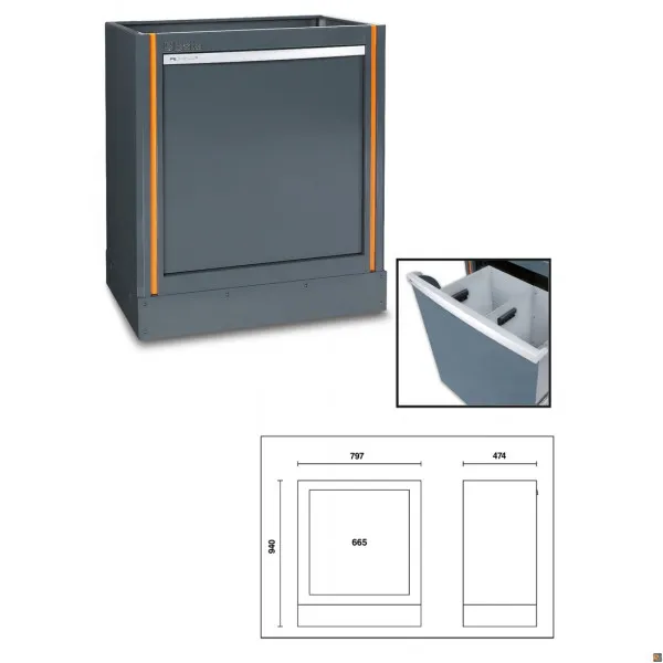 C55CS - ARREDO OFFICINA MODULO SPAZZATURA 1 CASSETTO BETA UTENSILI 055000208