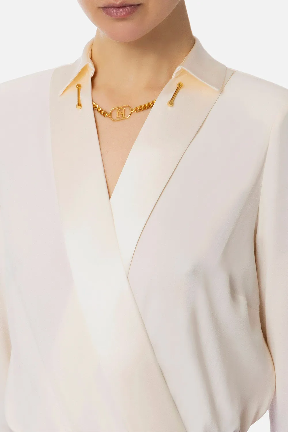 Camicia Body Incrociata in Georgette di Viscosa
