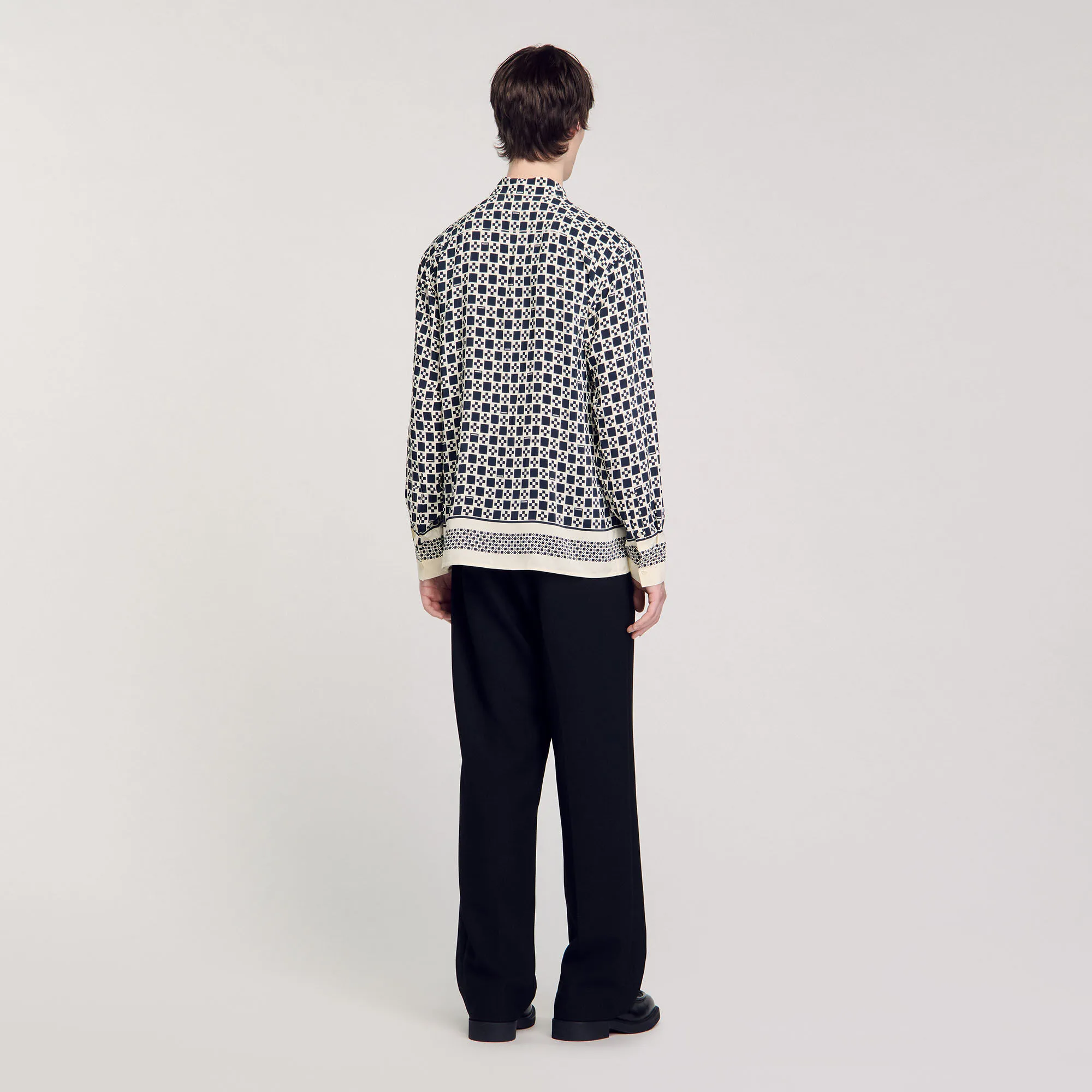 Camicia fluida con stampa square cross