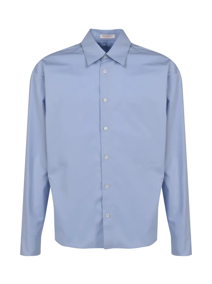 Camicia in cotone con collo all'italiana