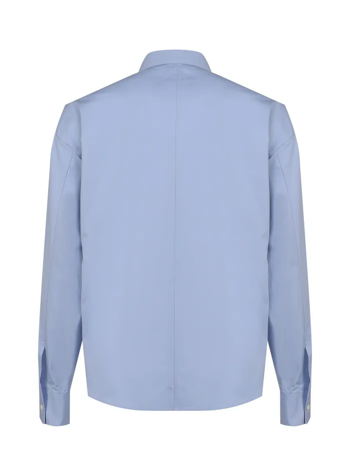 Camicia in cotone con collo all'italiana