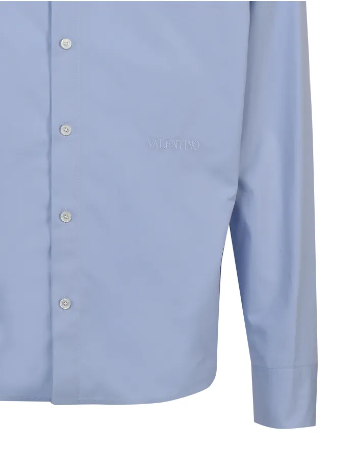 Camicia in cotone con collo all'italiana