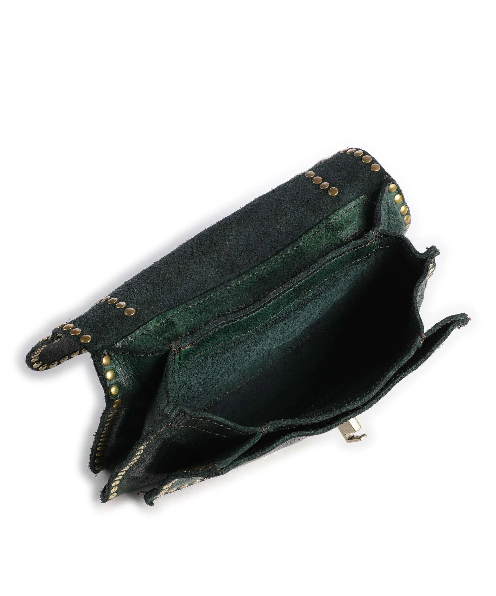  Campomaggi Borsa a tracolla pelle di vacchetta grana verde scuro  