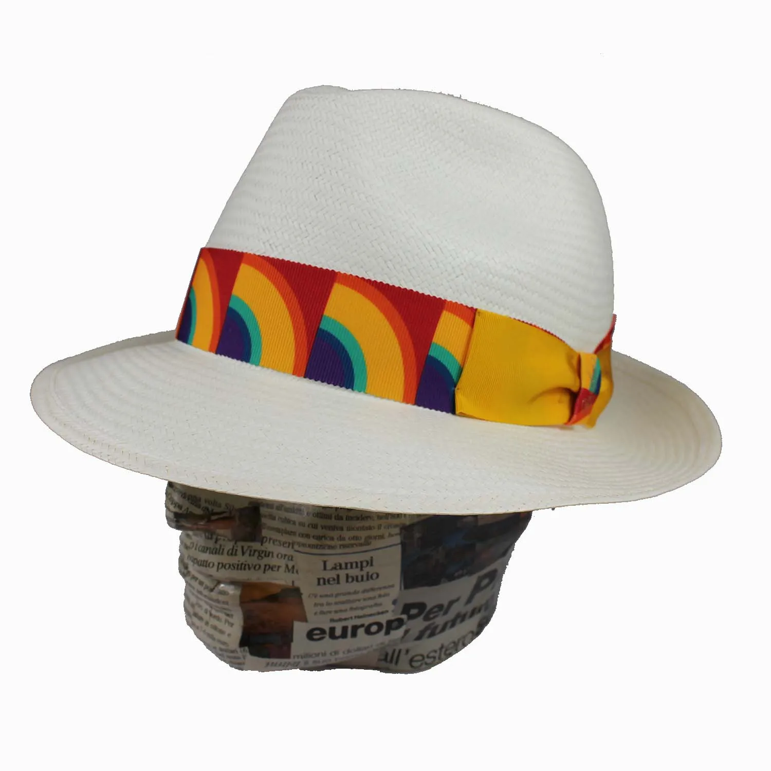 Cappello Borsalino Edizione Limitata per il Pride Panama qualità Fine