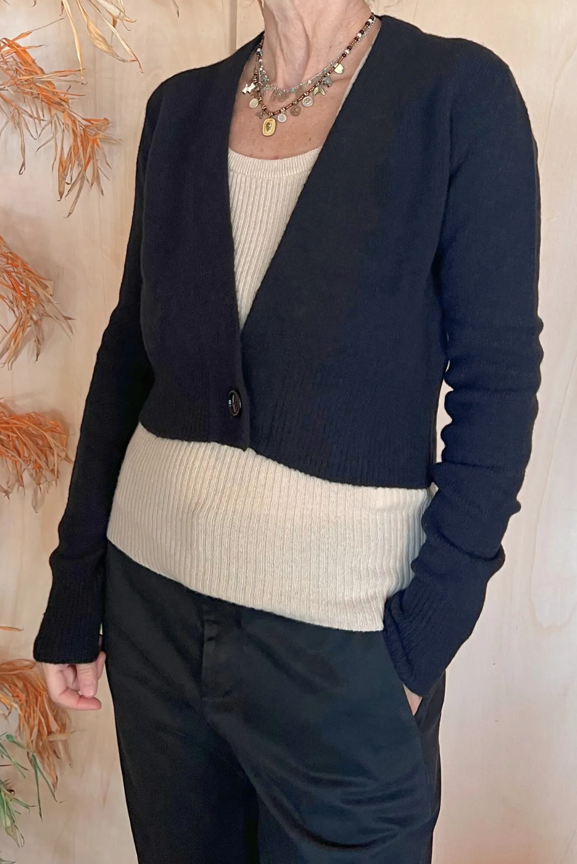 Cardigan scollo ampio