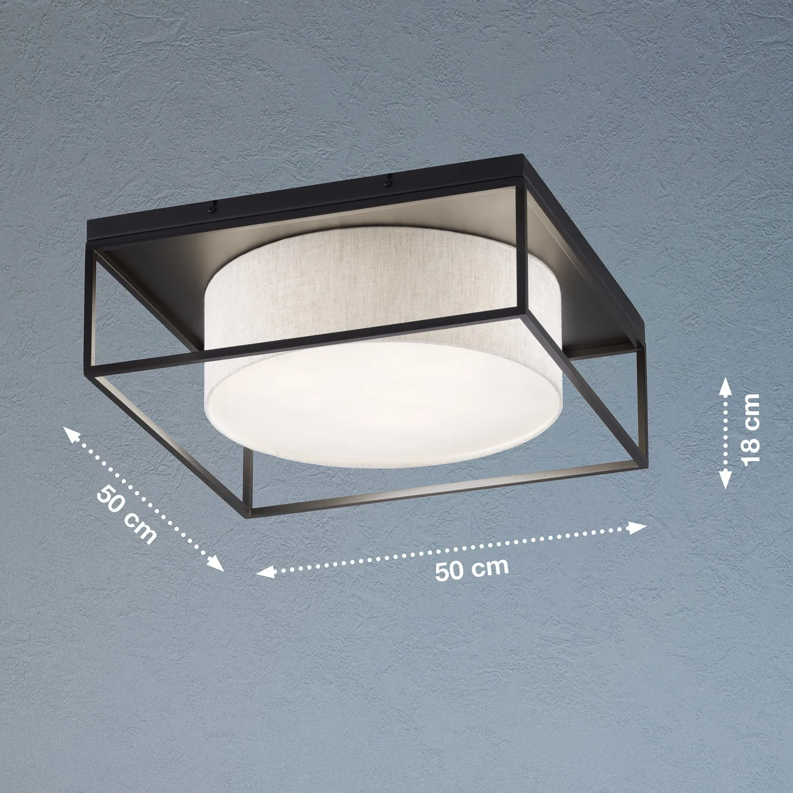 Carre plafoniera 50x50cm in tessuto bianco