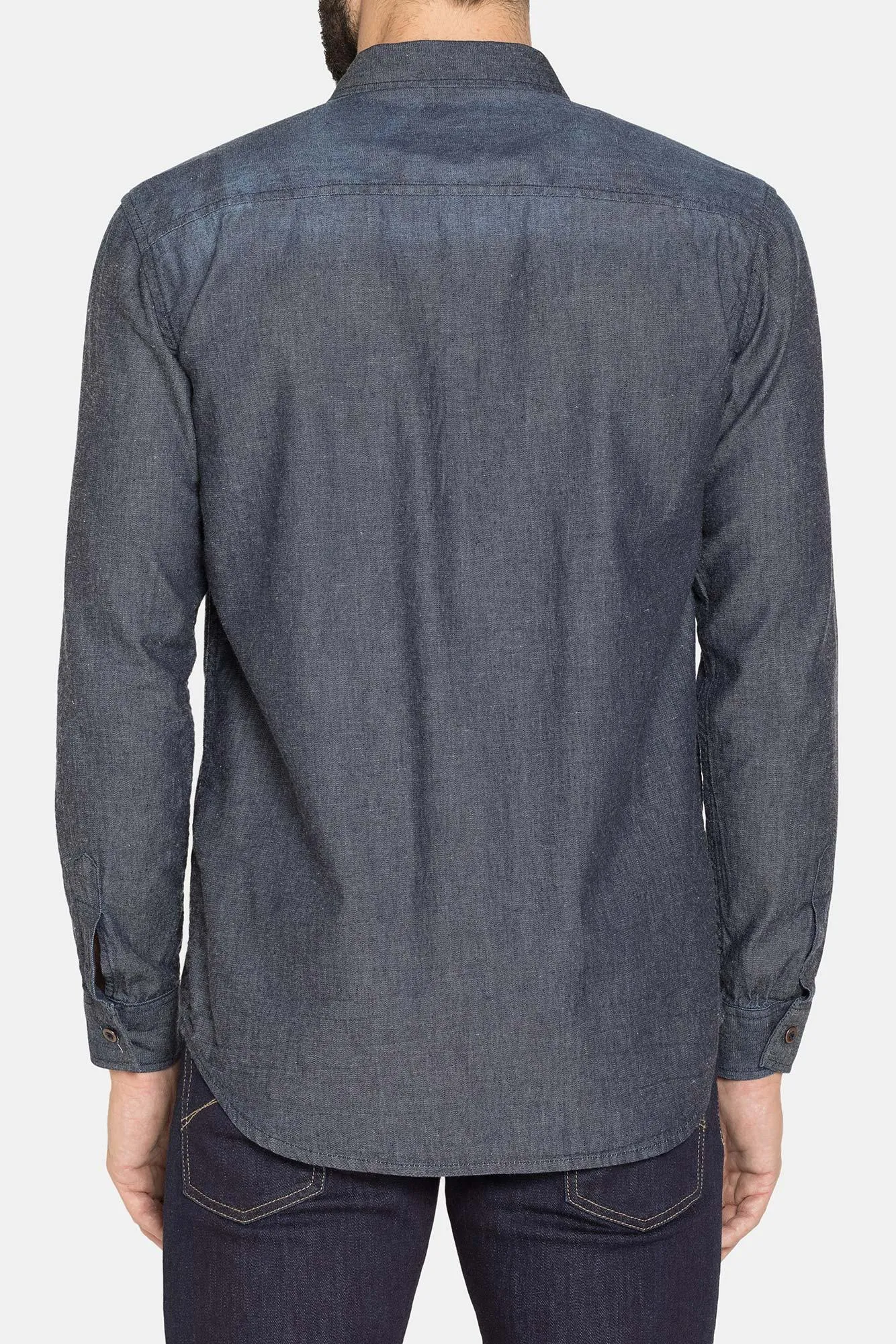 Carrera  ---------    ------------Camicia in jeans leggero a manica lunga con bottoni - lavaggio blu scuro