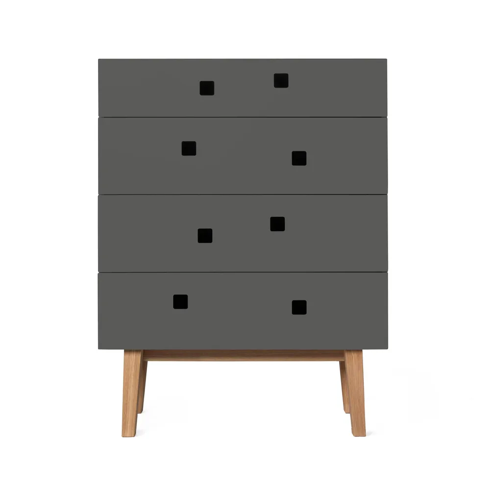Cassettiera Peep B3.iq{font-size:18px}grigio ardesia, retrò, struttura in rovere