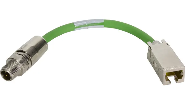 Cavo Ethernet Cat5 HARTING, guaina in Poliuretano col. Verde, L. 200mm