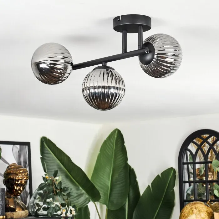 Chehalis Plafoniera, Lampada a sfera Grigio fumo, 3-Luci