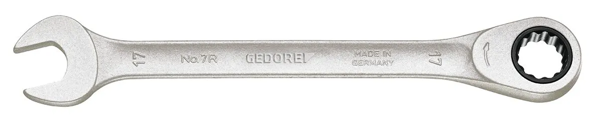 Chiave combinata a cricchetto Gedore 7 R, lungh. 325 mm, bocca poligonale 24mm, in Acciaio al vanadio
