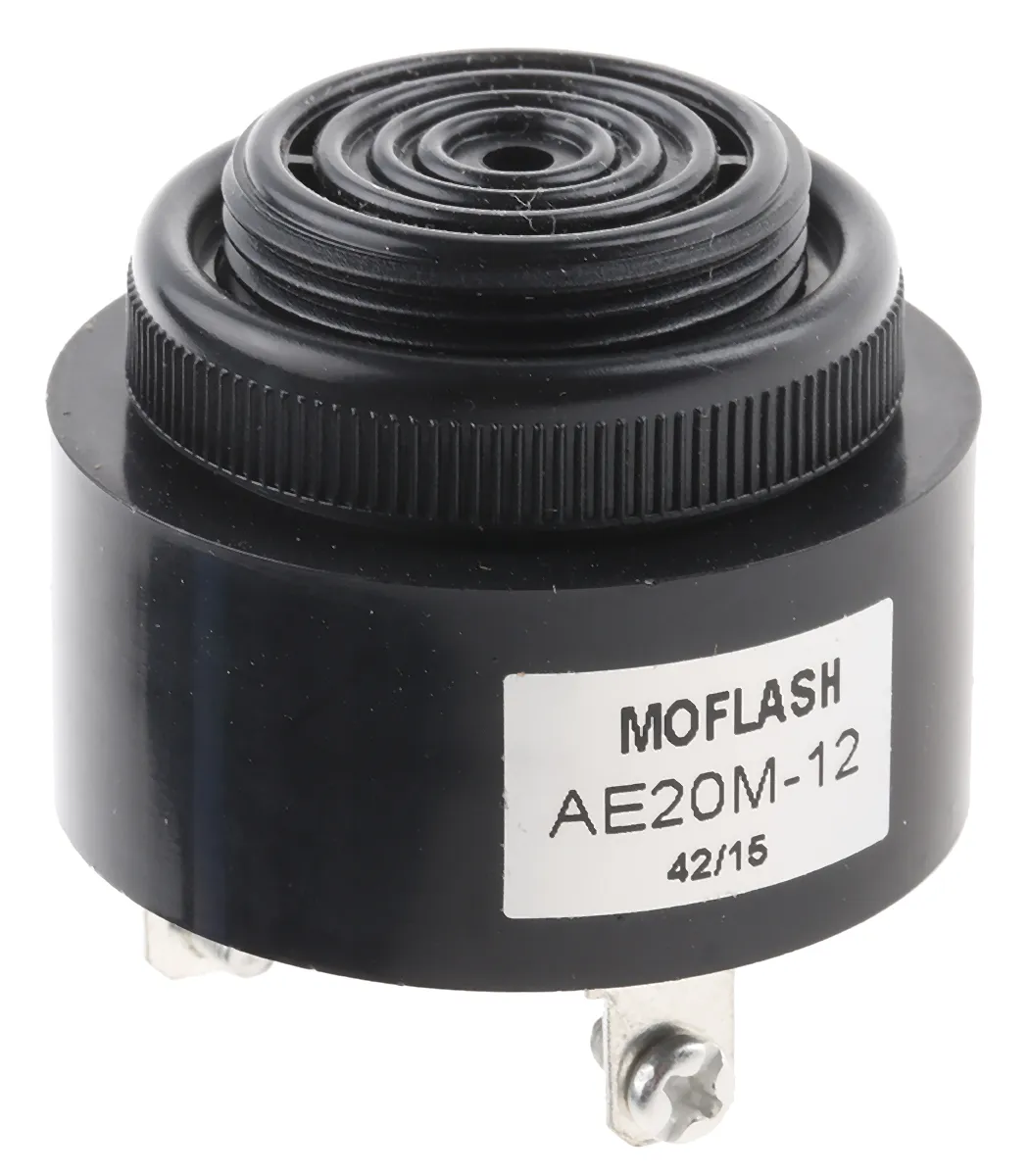 Cicalino Moflash, 12 V, 95dB a 1 m, IP55, montaggio a pannello
