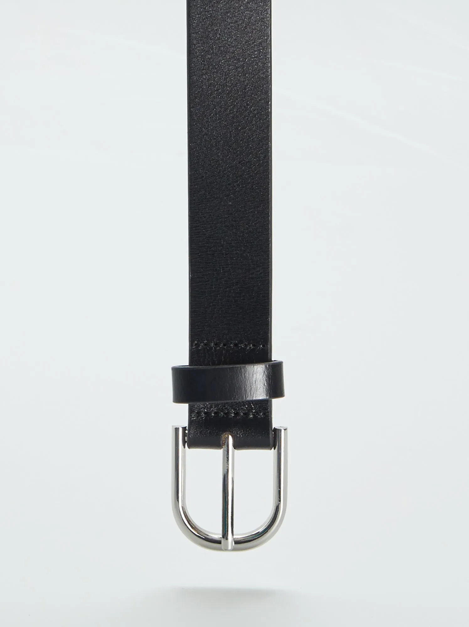 Cintura basica in pelle - NERO