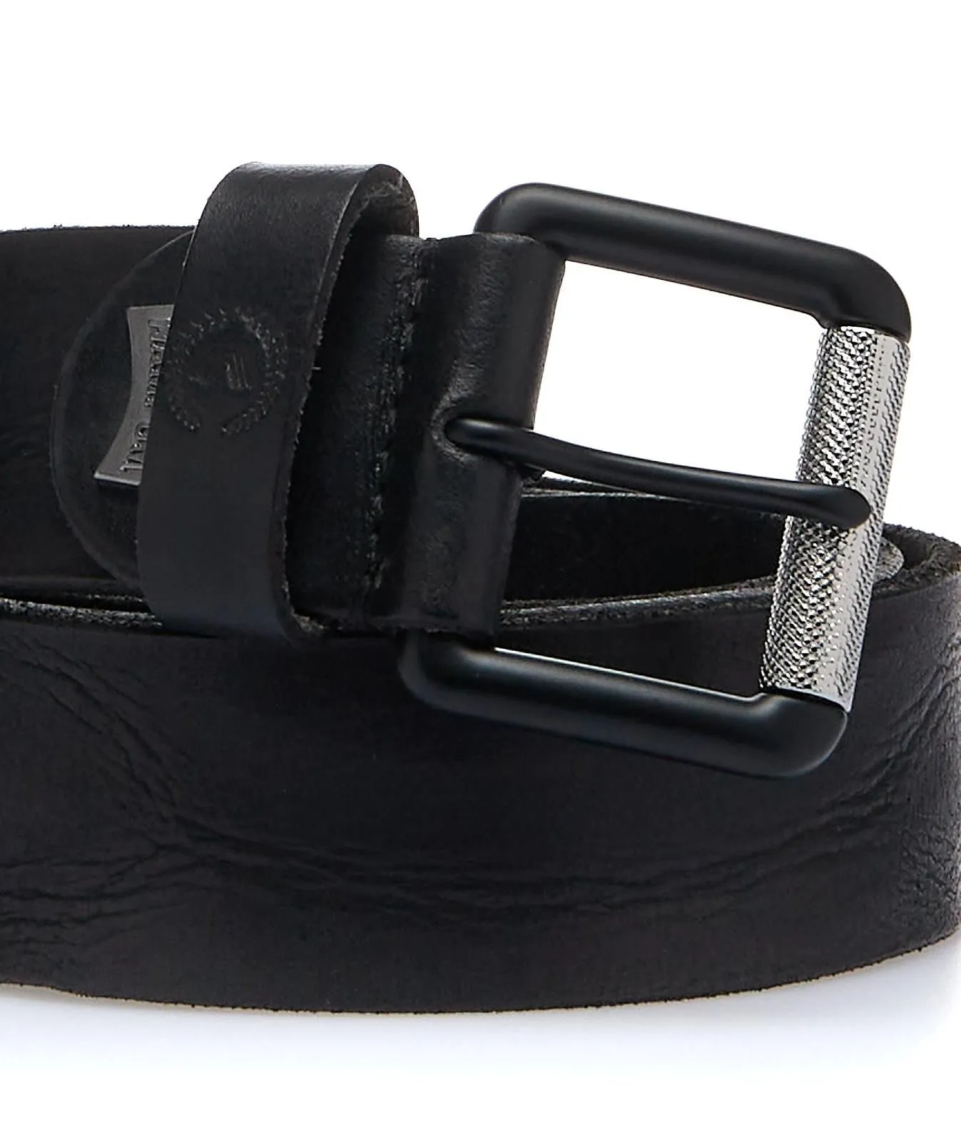 Cintura nera da uomo in pelle con logo