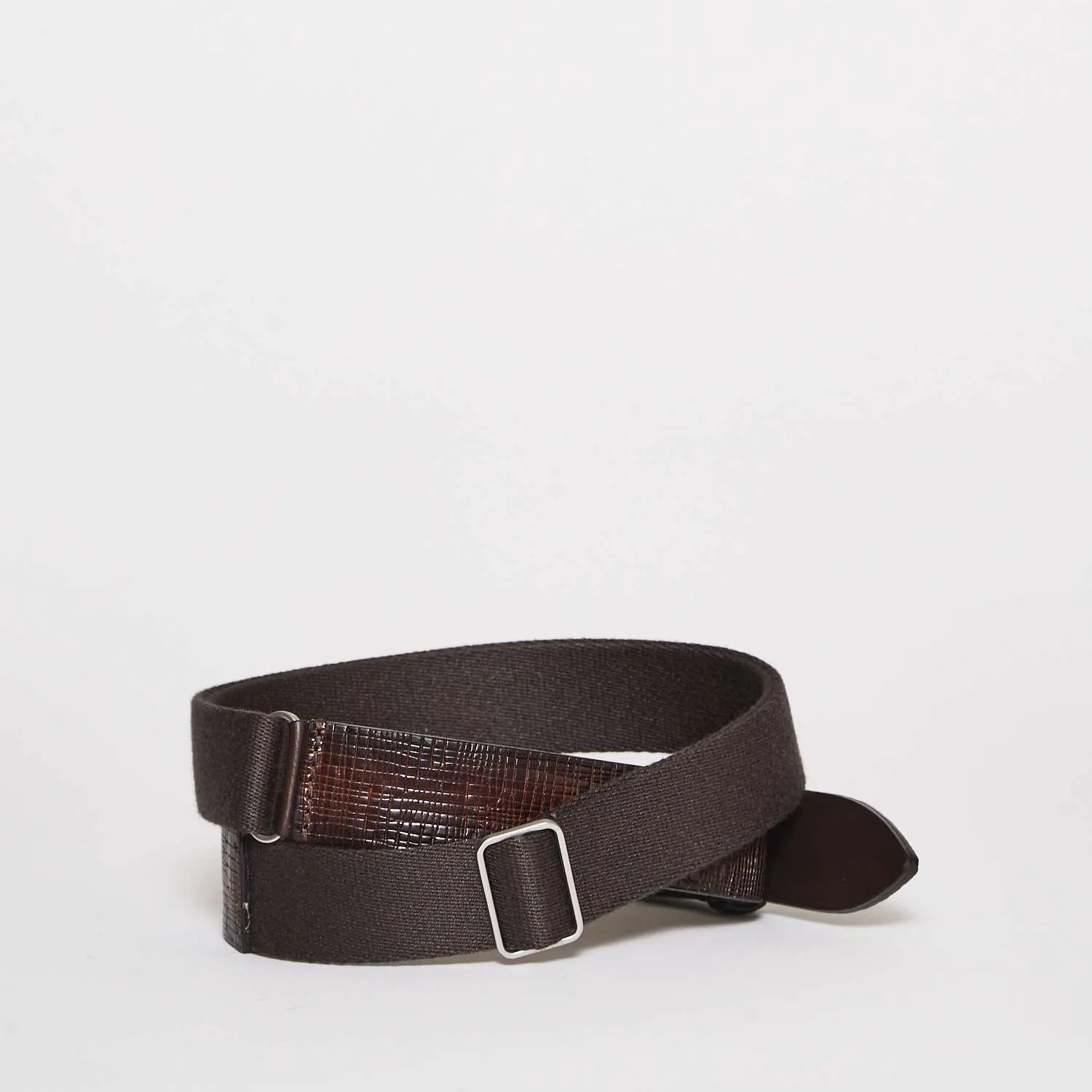 Cintura Nobuckle Cross In Pelle e Tessuto