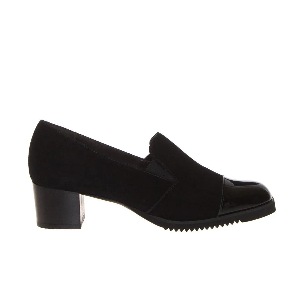 CINZIA VALLE 8764 DECOLLETE DONNA CAMOSCIO VERNICE NERO  