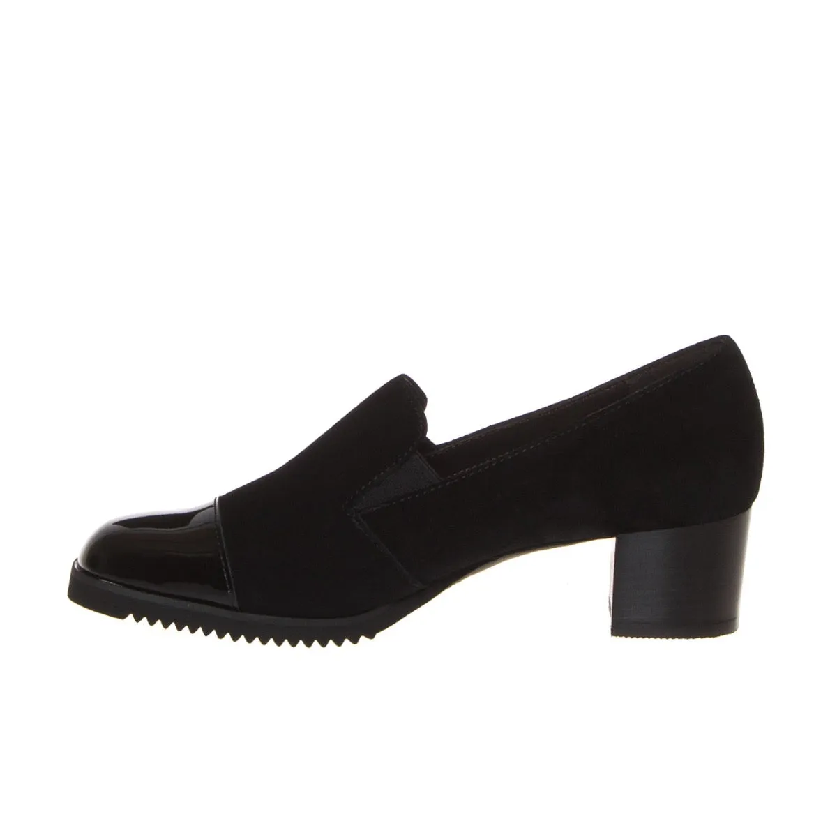 CINZIA VALLE 8764 DECOLLETE DONNA CAMOSCIO VERNICE NERO  