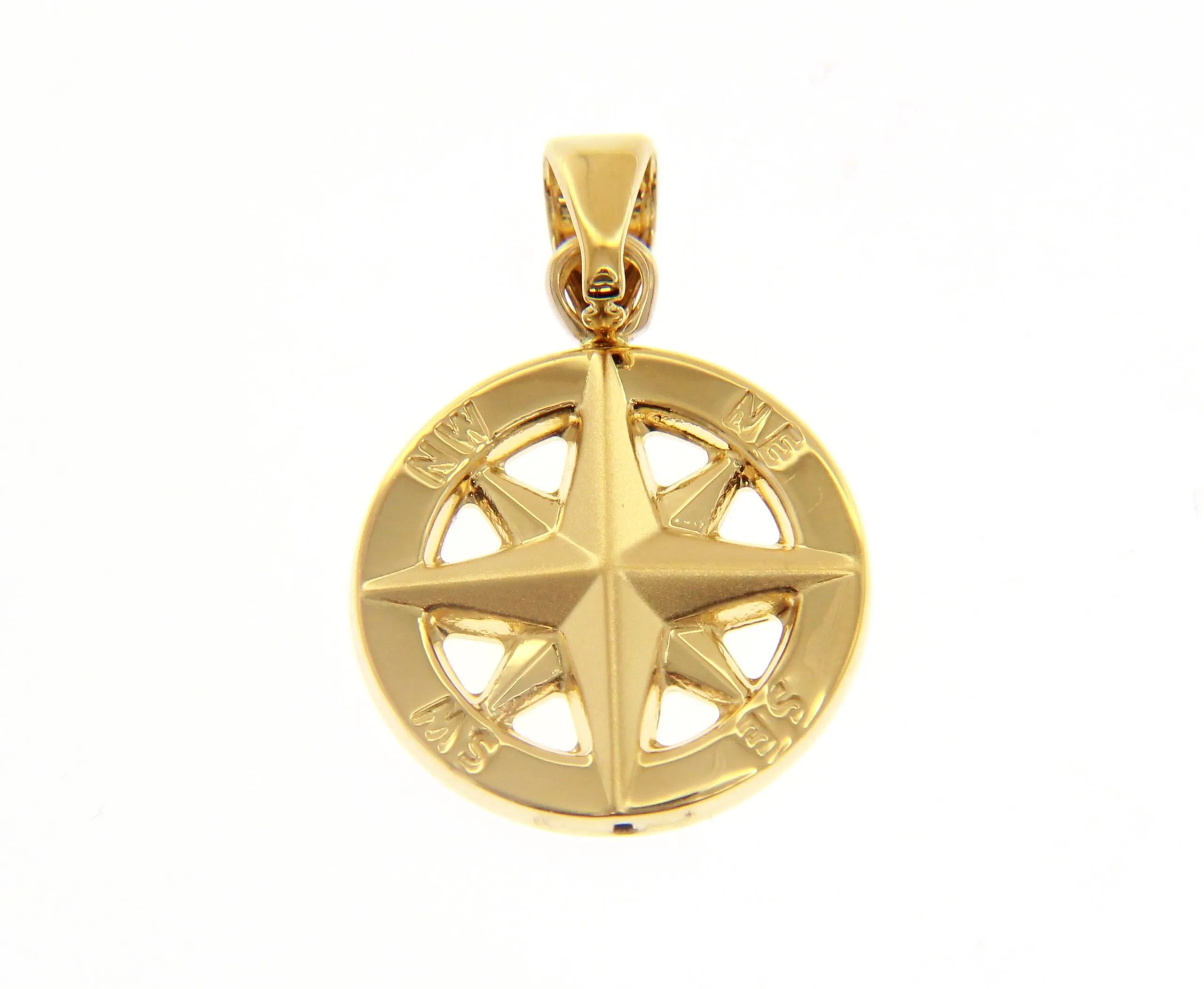 Ciondolo rosa dei venti in oro giallo