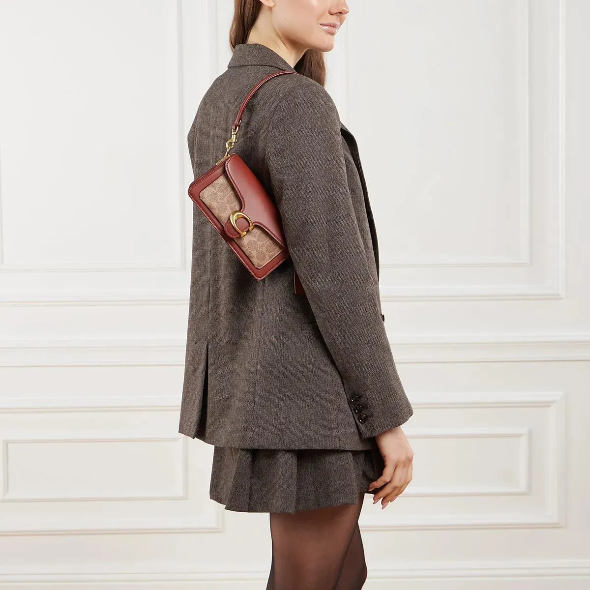 Coach Coated Canvas Signature Tabby Shoulder Bag 20 Refr Tan rust 